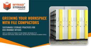 sustainable workspace with file compactor storage system for green office practices